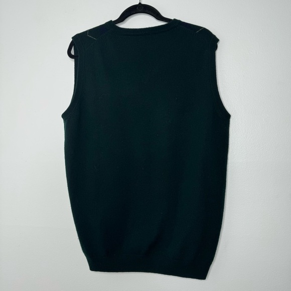 Woolovers green checkered sleeveless sweater vest large - Picture 6 of 8